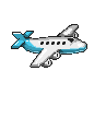 Weltreise Weltkarte Flugzeugtyp Jumbojet (animiert).gif